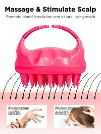 LAPREX Hair Scalp Massager Shampoo Brush Soft Silicone Bristles for Anti Dandruff, Exfoliating with Scalp Care Manual Head Massager Scalp Shower Hair Brush Washing Massager Brush (8943) (PINK)-thumb3