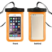 VONITY Underwater Phone Pouch for Taking Pictures | Underwater Pouch for Phone | Waterproof Bag for Phone | rain Cover for mobiles (Orange)-thumb1