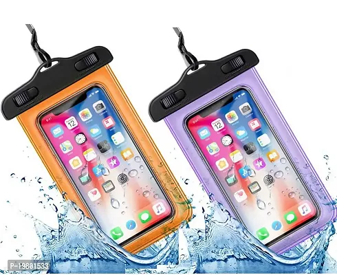 VONITY Mobile Waterproof Pouch | Phone Waterproof Pouch | Underwater Phone Cover for Photography |Waterproof Mobile Cover (Orange  Pruple Cover)