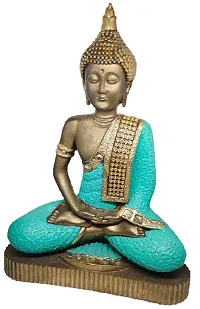 LAPREX Meditating Sitting Buddha, Idol Lord Gautam Buddha Statue for Gift, Home Decorative Showpiece for Living Room, Office Desk Table, Outdoor Resin Statue, Feng Shui Vastu Idol Showpieces (Blue)-thumb4