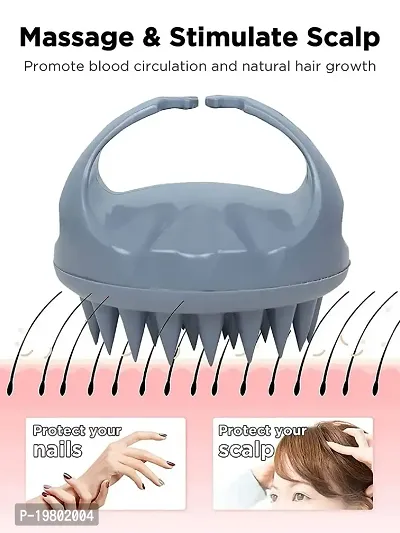 LAPREX Scalp Massager for Hair Growth, Shower Shampoo Brush, Dandruff Reducing Head Scrubber, Silicone Wide and Long Tooth Detangling Lightweight, Easy Grip with Finger Grooves PACK OF 1-thumb5