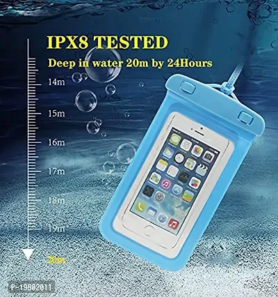 LAPREX Mobile Waterproof Bag Pouch for Phones Touch Sensitive Transparent Universal Cover for All Phones All Android and iPhone Models, Material TPU  PVC (Blue 2PCS)-thumb2