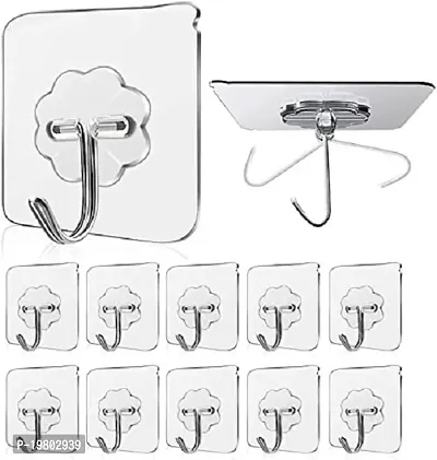 VONITY Wall Hanger Hooks | Hooks for Wall Without Drilling | Decorative Items for Bedroom | Heavy-Duty Adhesive Wall Hooks | Gadgets Latest 2023(Pack of 10)-thumb0