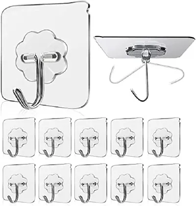 VONITY Wall Hanger Hooks | Hooks for Wall Without Drilling | Decorative Items for Bedroom | Heavy-Duty Adhesive Wall Hooks | Gadgets Latest 2023(Pack of 10)