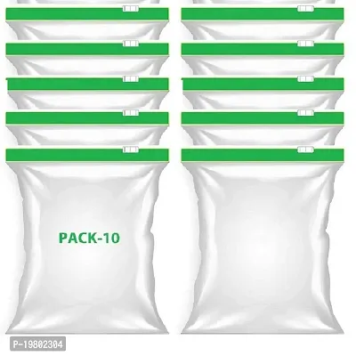 VONITY Pack Of 10 Zip pouches for food storage, Freezer RE-USABLE Zipper Bag,zip pouches for travel, freezer bag ziplock, plastic bags for storage, zip lock pouches medium size 9X10 (GREEN) (L-6372)