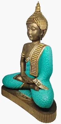 LAPREX Meditating Sitting Buddha, Idol Lord Gautam Buddha Statue for Gift, Home Decorative Showpiece for Living Room, Office Desk Table, Outdoor Resin Statue, Feng Shui Vastu Idol Showpieces (Blue)-thumb2