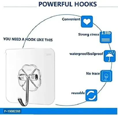 Buy VONITY Adhesive Hooks Kitchen Wall Hooks-Heavy Duty 13.2lb(Max) Nail  Free Sticky Hangers with Stainless Hooks Reusable Utility Towel Bath  Ceiling Hooks-10 pcs, Plastic (D-0606) Online In India At Discounted Prices