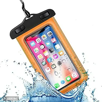 VONITY Underwater Phone Pouch for Taking Pictures | Underwater Pouch for Phone | Waterproof Bag for Phone | rain Cover for mobiles (Orange)-thumb0