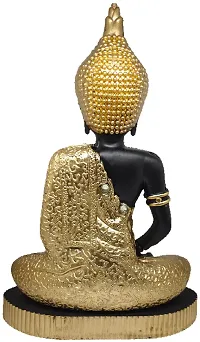 LAPREX Meditating Sitting Buddha, Idol Lord Gautam Buddha Statue for Gift, Home Decorative Showpiece for Living Room, Office Desk Table Resin Statue, Vastu Idol Showpieces (C-3847) (Golden)-thumb2