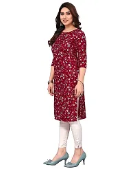 Trendy Straight Multicoloured Printed Crepe Kurta Combo For Women-thumb1