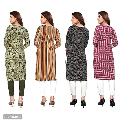 Beautiful Crepe Printed Straight Kurti For Women Pack Of 4-thumb2