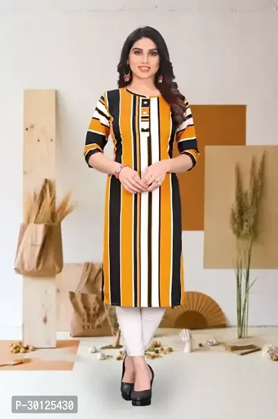 Stylish Multicoloured Crepe Kurta For Women-thumb0