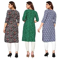 Women Printed Crepe Straight Kurti Pack of 3-thumb1