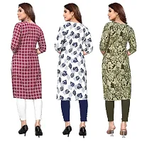 Women Printed Crepe Straight Kurti Pack of 3-thumb1