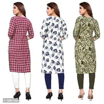 Women Printed Crepe Straight Kurti Pack of 3-thumb2