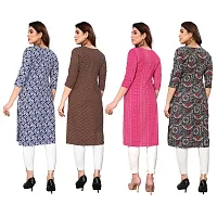 Beautiful Crepe Printed Straight Kurti For Women Pack Of 4-thumb1