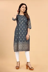 Stylish Cotton Blend Printed Stitched Kurta For Women-thumb2