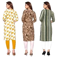 Women Printed Crepe Straight Kurti Pack of 3-thumb1