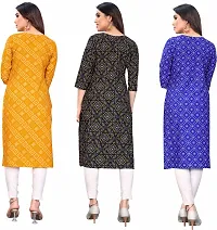 Elegant Crepe Printed Kurta For Women- Pack Of 3-thumb1