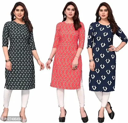 Beautiful Crepe Printed Kurta For Women Pack Of 3