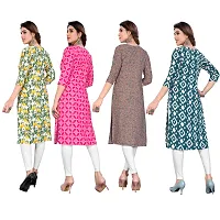 Beautiful Crepe Printed Straight Kurti For Women Pack Of 4-thumb1