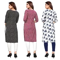 Women Printed Crepe Straight Kurti Pack of 3-thumb1