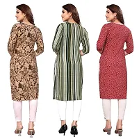 Women Printed Crepe Straight Kurti Pack of 3-thumb1