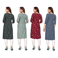 Beautiful Crepe Printed Straight Kurti For Women Pack Of 4-thumb1