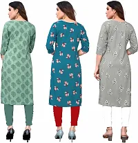 Elegant Crepe Printed Kurta For Women- Pack Of 3-thumb1