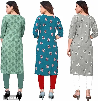 Elegant Crepe Printed Kurta For Women- Pack Of 3-thumb2