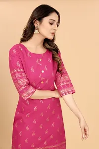 Stylish Cotton Blend Printed Stitched Kurta For Women-thumb4