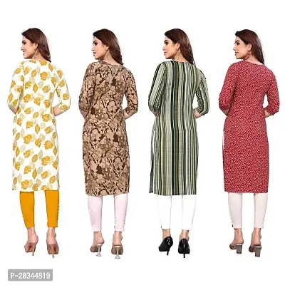 Beautiful Crepe Printed Straight Kurti For Women Pack Of 4-thumb2