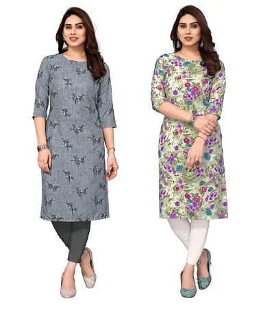 Trendy Straight Crepe Kurta Combo For Women