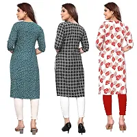 Women Printed Crepe Straight Kurti Pack of 3-thumb1