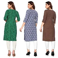 Women Printed Crepe Straight Kurti Pack of 3-thumb1