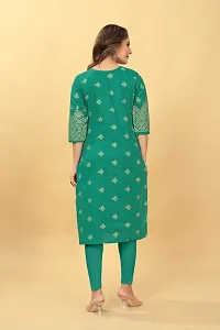 Stylish Green Cotton Blend Stitched Kurta For Women-thumb3