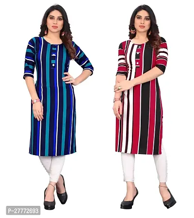 Fancy Crepe Kurtas For Women Pack Of 2-thumb0