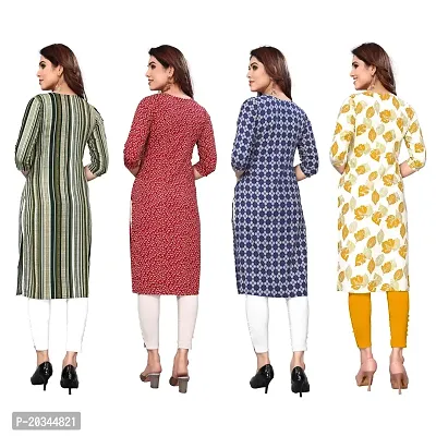 Beautiful Crepe Printed Straight Kurti For Women Pack Of 4-thumb2