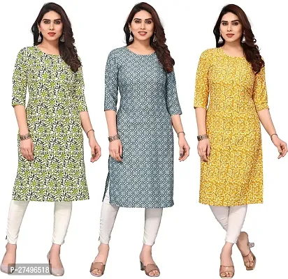 Beautiful Crepe Printed Kurta For Women Pack Of 3