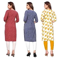 Women Printed Crepe Straight Kurti Pack of 3-thumb1