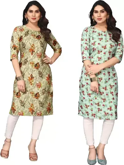 Stylish Crepe Kurta For Women Pack Of 2