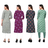 Beautiful Crepe Printed Straight Kurti For Women Pack Of 4-thumb1