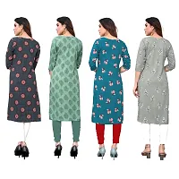 Beautiful Crepe Printed Straight Kurti For Women Pack Of 4-thumb1