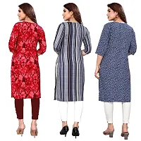 Women Printed Crepe Straight Kurti Pack of 3-thumb1