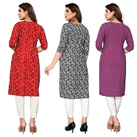 Women Printed Crepe Straight Kurti Pack of 3-thumb1