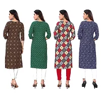 Beautiful Crepe Printed Straight Kurti For Women Pack Of 4-thumb1