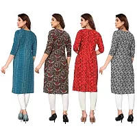 Beautiful Crepe Printed Straight Kurti For Women Pack Of 4-thumb1