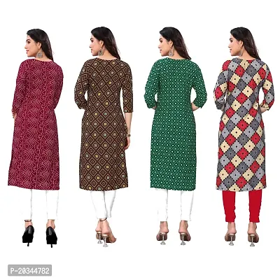 Beautiful Crepe Printed Straight Kurti For Women Pack Of 4-thumb2