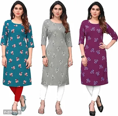 Fancy Crepe Kurtas For Women Pack Of 3-thumb0