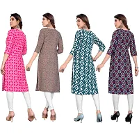 Beautiful Crepe Printed Straight Kurti For Women Pack Of 4-thumb1